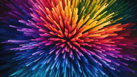 Colorful abstract background with lines. 3d rendering, 3d illustration.の素材