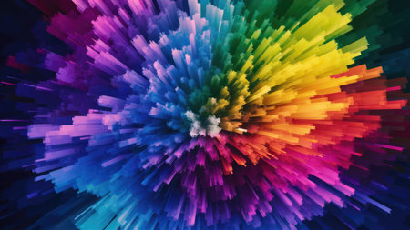 abstract background with rainbow colors and smoke. 3d rendering.の素材