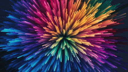 Abstract background with colorful lines. 3d rendering, 3d illustration.の素材