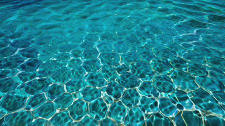 Blue sea water with sun reflections. Natural background and texture for design.の素材