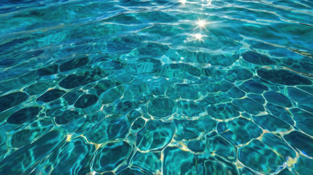 The surface of the water in the pool with sun reflections. Abstract backgroundの素材