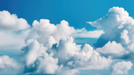 Blue sky background with white clouds. Cumulus white clouds in the blue skyの素材