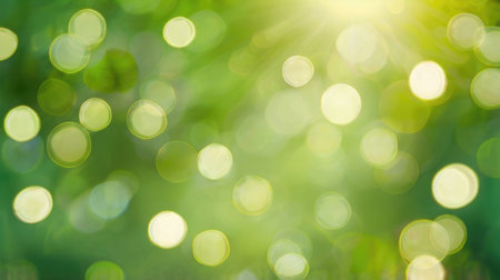 green bokeh background from nature under tree shade and sun lightの素材