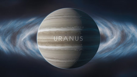 Uranus - planet in the solar system, 3d renderの素材