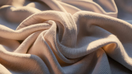 Texture, background, pattern. Silk fabric is beige. It has a smooth matte finish and is suitable for your design.の素材