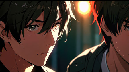 Portrait of a beautiful young woman in the style of manga.の素材