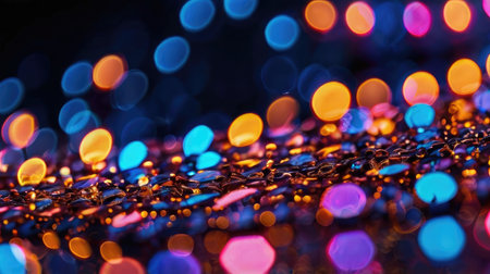 Colorful bokeh lights background. Blurred abstract background.の素材