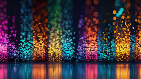 Colorful abstract bokeh lights background. Defocused lights.の素材