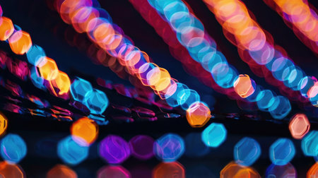 Colorful bokeh abstract light background,defocused background.の素材