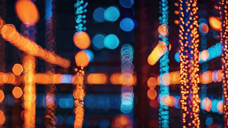 Defocused abstract bokeh lights background. Christmas and New Year holidays concept.の素材