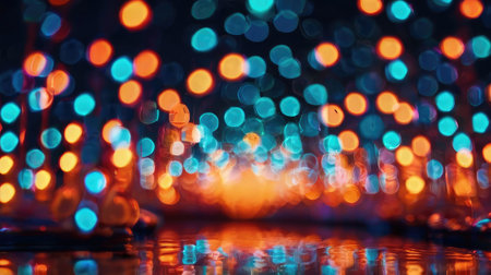 Abstract bokeh background of colorful lights. Festive background.の素材