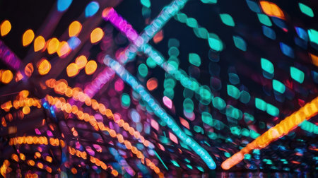 Defocused urban abstract texture. Bokeh lights on background.の素材