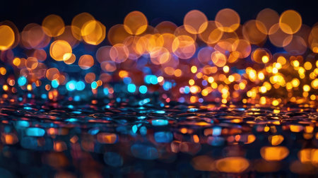 Defocused abstract bokeh lights background. Christmas and New Year concept.の素材