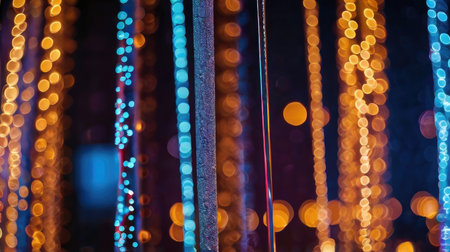 Abstract bokeh background of Christmas lights. Festive background.の素材