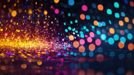 abstract colorful background with bokeh defocused lights and starsの素材