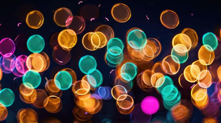 Abstract circular bokeh background of Christmaslight. Colorful lights.の素材