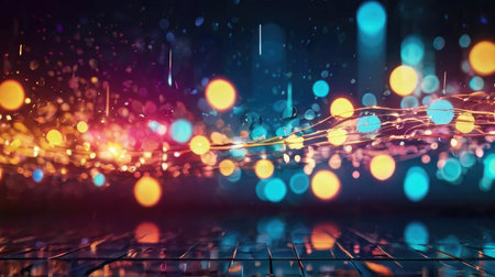 abstract bokeh background. 3d rendering toned imageの素材