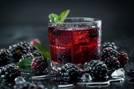An image of delicious blackberry juice, perfect for posters or advertising.の素材