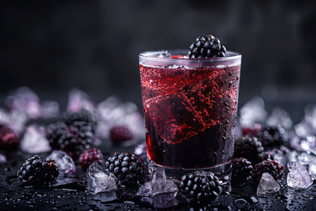 An image of delicious blackberry juice, perfect for posters or advertising.の素材