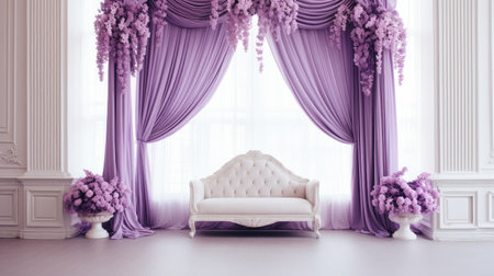 This picture is very suitable for wedding backgrounds for your creative projects with a purple color ambiance.の素材