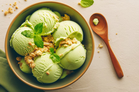 A delicious-looking ice cream image, perfect for posters or advertisements.の素材