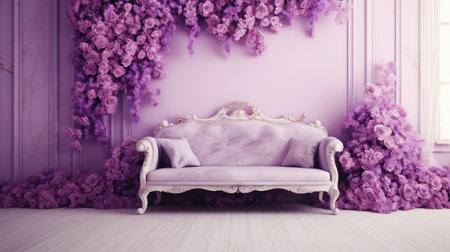 This picture is very suitable for wedding backgrounds for your creative projects with a purple color ambiance.の素材