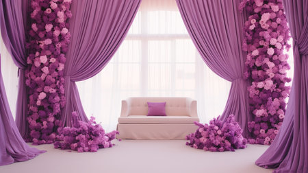 This picture is very suitable for wedding backgrounds for your creative projects with a purple color ambiance.の素材