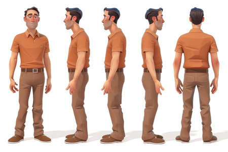 3d rendering of a man with virtual reality glasses isolated on white backgroundの素材