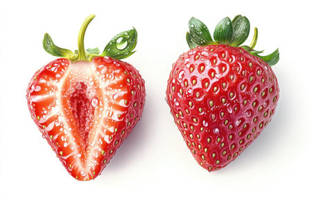 Strawberry isolated on white background. 3d render illustration.の素材