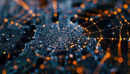 Circuit board close up. Technology background. 3d rendering.の素材