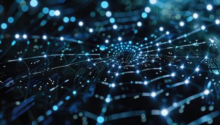 Abstract technology background. Network connection structure. 3d rendering - illustrationの素材