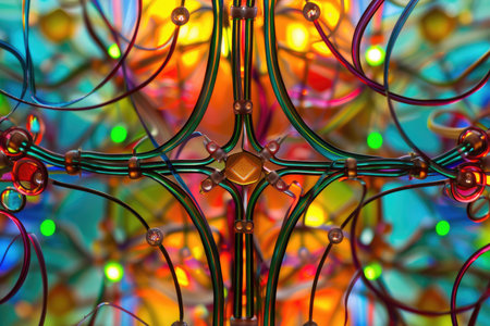 abstract colorful background with kaleidoscope effect - computer generated abstract backgroundの素材