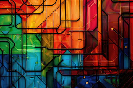 abstract color background, computer generated images, 3D illustration.の素材