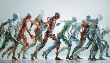 Group of dancing people in a dance pose. 3d rendering.の素材
