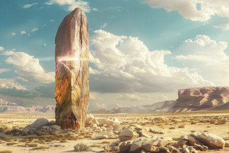 Rock formation in the desert of Utah, USA. 3d renderingの素材