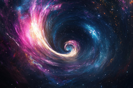 Stars of a planet and galaxy in a free space Elements of this image furnished by NASAの素材