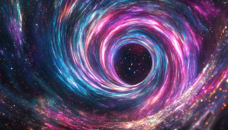 Galaxy in space. Abstract fractal. Sacred geometry. 3D renderingの素材