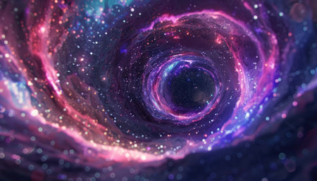 Abstract space background with stars and nebula. 3d illustration.の素材