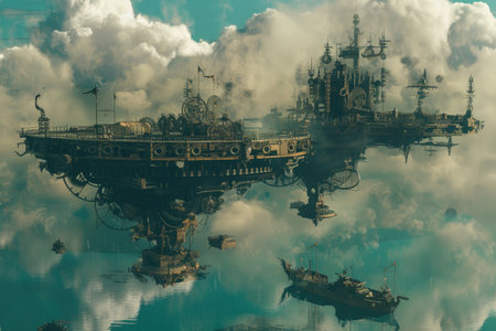 Fantasy world of oil and gas. Oil and gas industry.の素材