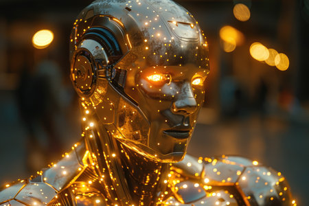 Artificial intelligence robot. 3d rendering. Computer digital drawing.の素材