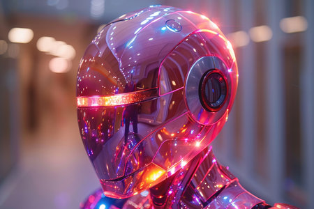 Close-up of the artificial intelligence robot in Bangkok.の素材