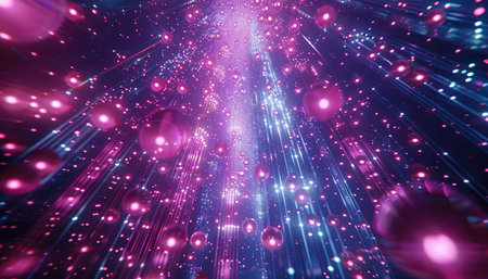 3d rendering of abstract technology fiber optic background. High resolution image.の素材