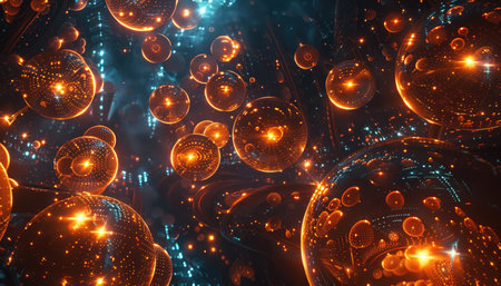 Abstract 3D fractal background. Design element for brochure, advertisements, presentation, web and other graphic designer works. Digital collage.の素材