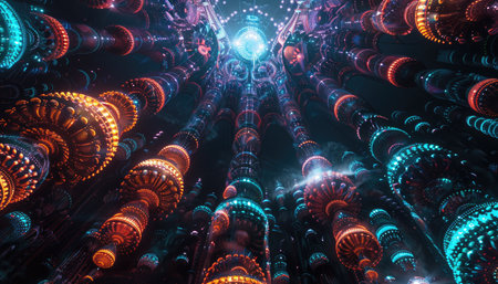 abstract fractal background a computer-generated 2D illustration, textureの素材
