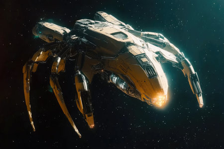 3D CG rendering of space ship. High resolution image gallery.の素材