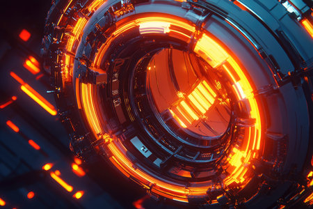 3D rendering of abstract technology concept background. Hi-tech circuit boardの素材