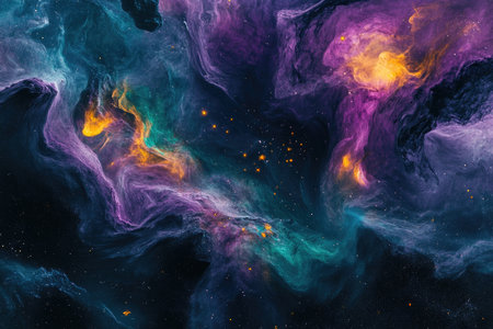 Nebula and galaxies in outer space. Elements of this image furnished by NASAの素材