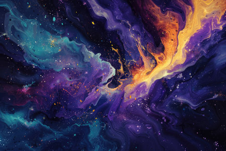 Abstract colorful background. Acrylic painting on canvas. Liquid marble texture.の素材