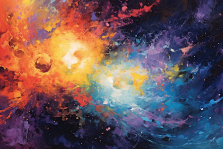 abstract space background with stars and nebula, computer generated illustrationの素材