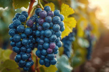 Bunches of grapes in vineyard, close-up.の素材